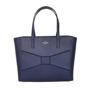 kate spade Navy Blue Pebbled Leather Bow Tote